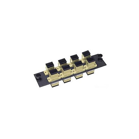 Fiber Optic Loaded Mounting Panel With 8 SC Simplex Multimode Adapters